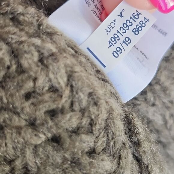 American Eagle cable knit slightly cropped sweater, deep olive green, M - Picture 10 of 11